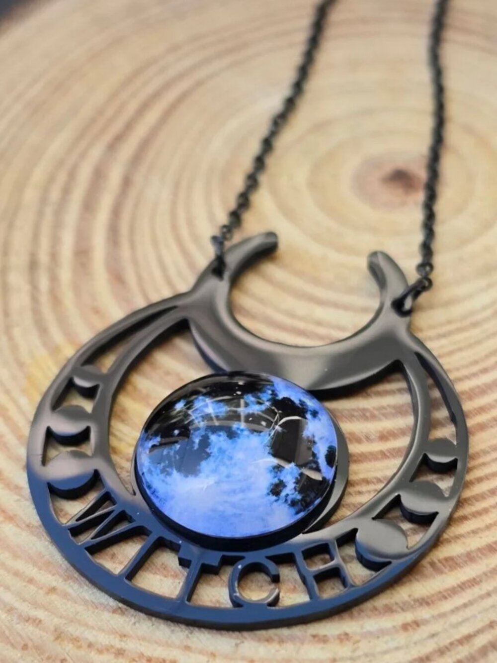 {NWT} Crescent Moon Witch Cosmic Pendant ✦ Glow in the Dark